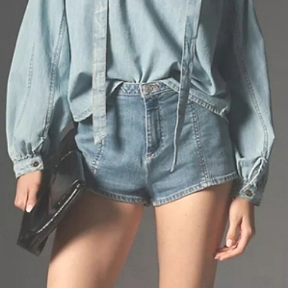 NWT Anthropologie Pilcro Low Rise Denim Micro Jean Shorts Cheeky Hot Pants 29